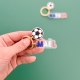 Porte-clé prénom football bleu blanc rouge, porte-clés sac enfant