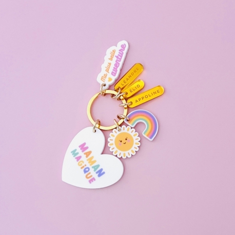 Porte-clé grigri Maman magique, cadeau original maman
