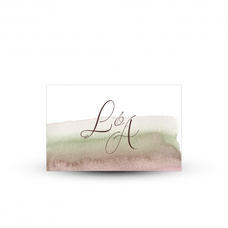 Invitation repas couleurs naturelles collection Eucalyptus à l'aquarelle