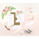 Faire-part Pivoine à l'aquarelle mariage fleuri et végétal