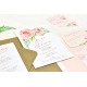 Faire-part Pivoine mariage fleuri à l'aquarelle