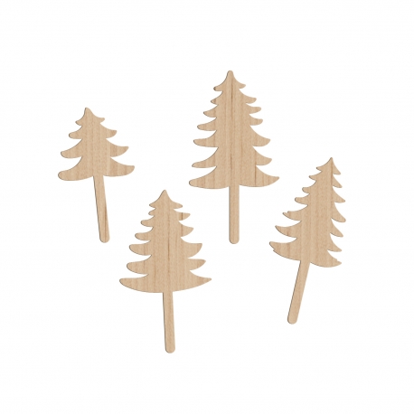 Cake topper en bois anniversaire into the wood sapin
