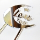 Topper personnalisé plexiglas miroir argent anniversaire lune galaxie