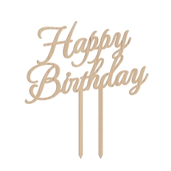 Cake topper happy birthday calligraphie
