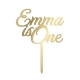 Cake topper anniversaire personnalisé plexiglas miroir or