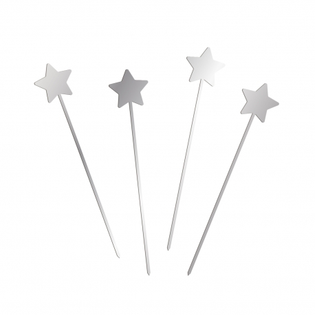 Pic étoile plexiglas argent décoration gâteau