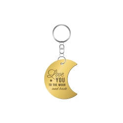 Porte-clé lune inscription love you to the moon and back