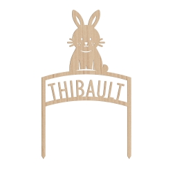 Cake topper prénom lapin