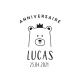 Tampon en bois personnalisable anniversaire tête d'ours 2