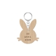 Porte-clé en bois tête de lapin naissance