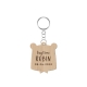 Porte-clé personnalisé tête d'ours baptême
