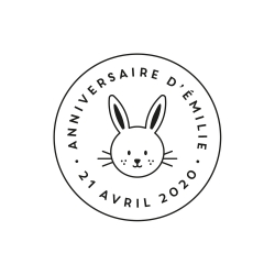 Tampon rond tête de lapin