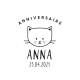 Tampon anniversaire tête de chat 2