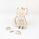 Faire-part baptême original en bois modèle chat