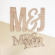 Enseigne en bois initiales mariage