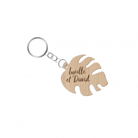 Porte-clé personnalisé mariage feuille de monstera