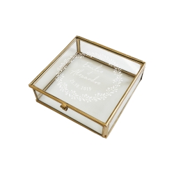 Boîte à alliances en verre personnalisée mariage