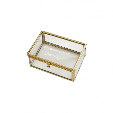 Boîte en verre baptême personnalisée