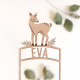 Cake topper anniversaire personnalisé thème forêt modèle faon