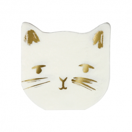 Serviette chat vaisselle jetable pour anniversaire