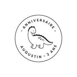Tampon anniversaire personnalisé dinosaure