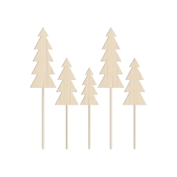 Lot de 5 grands cake toppers sapin