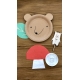 Anniversaire thème ours forêt cake topper en bois