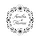Tampon mariage personnalisé couronne estivale