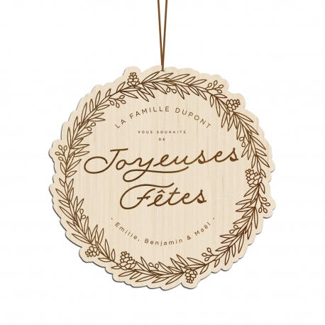 Couronne hivernale de No&euml;l personnalis&eacute;e pour porte d'entr&eacute;e