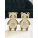 Faire-part naissance original en bois panda