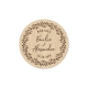 Magnet en bois personnalisé mariage couronne champêtre