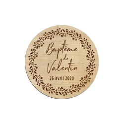 Dessous de verre personnalisés en bois cadeaux baptême