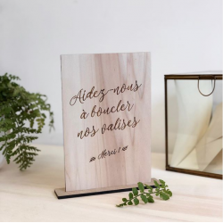 Panneau en bois personnalisée pour urne mariage