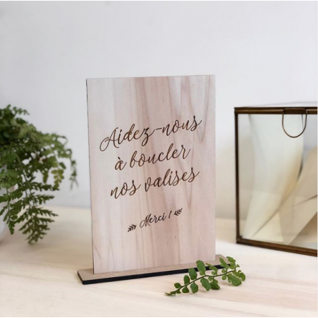 Panneau en bois personnalisée pour urne mariage
