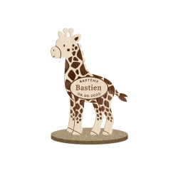Marque-place girafe à personnaliser, cadeaux originaux thème savane