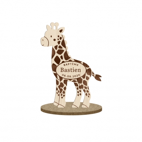 Marque-place girafe &agrave; personnaliser, cadeaux originaux th&egrave;me savane