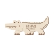 Faire-part baptême en bois crocodile thème savane