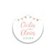 Magnet personnalisé mariage guinguette fanions pastel