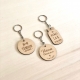 Porte-clés en bois témoin marié