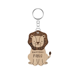 Porte-clés personnalisé en bois cadeaux d'invités baptême