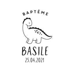Tampon personnalisé dinosaure baptême ou anniversaire