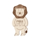Faire-part naissance original en bois lion