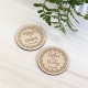 Magnet mariage personnalisé en bois couronne printanière
