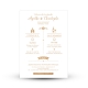 Faire part mariage fleuri kraft et blanc