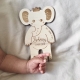 Faire-part de naissance éléphant en bois