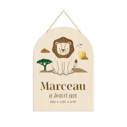 Pancarte porte personnalisée chambre enfant savane