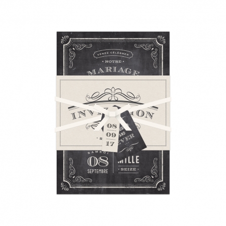Échantillon invitation Ardoise Vintage