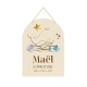 Cadeau naissance personnalisé thème mer et baleine pancarte chambre