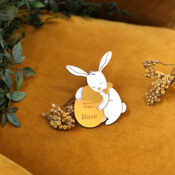 Suspension arbre de Pâques personnalisée, lapin et son oeuf