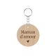 Porte-clé en bois maman d'amour, cadeau fête des mères